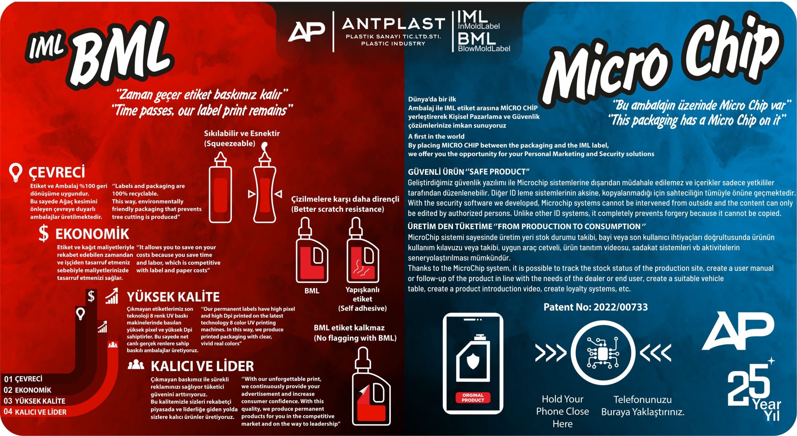Antplast BML Microchip katalog ve etiket görseli